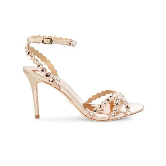 Badgley Mischka Jeweled Heel 8 Rose Gold NEW - Picture 1 of 11